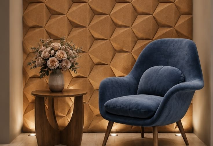 Three-dimensional hexagonal PET felt acoustic wall panels